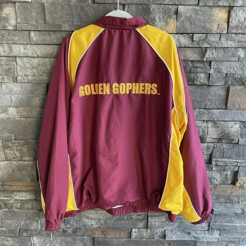 58 Sports Vintage Golden Gophers Lined Pullover 1/4 Zip‎ Wind Breaker Size 3XL - Picture 2 of 4